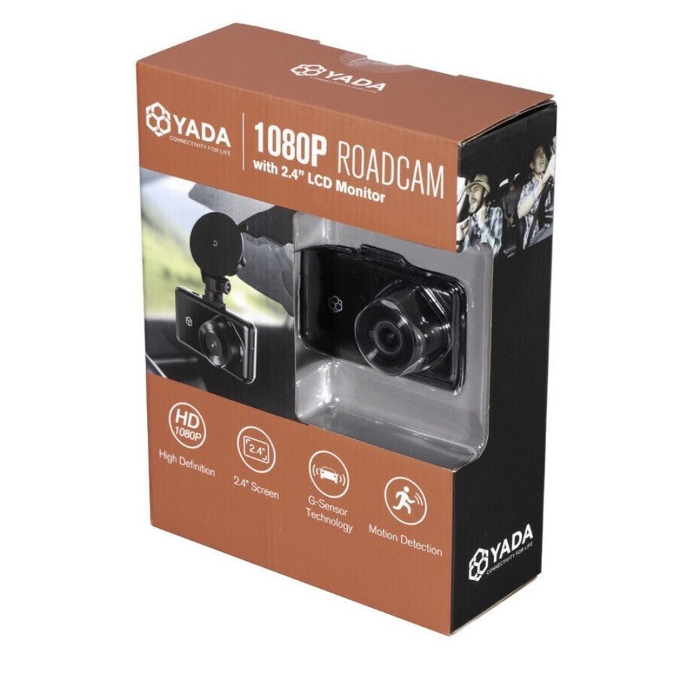 YADA Roadcam, 1080P Full-HD Dash Cam, 110° Wide Angle Lens, 2.4" LCD Display New